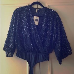 New sequin wrap kimono top